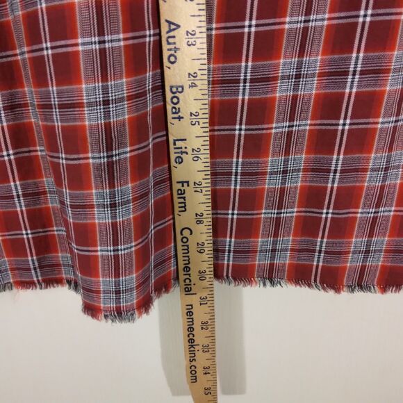 Zara Man shirt mens L Large red plaid relaxed fit long sleeve button cotton - Picture 4 of 7